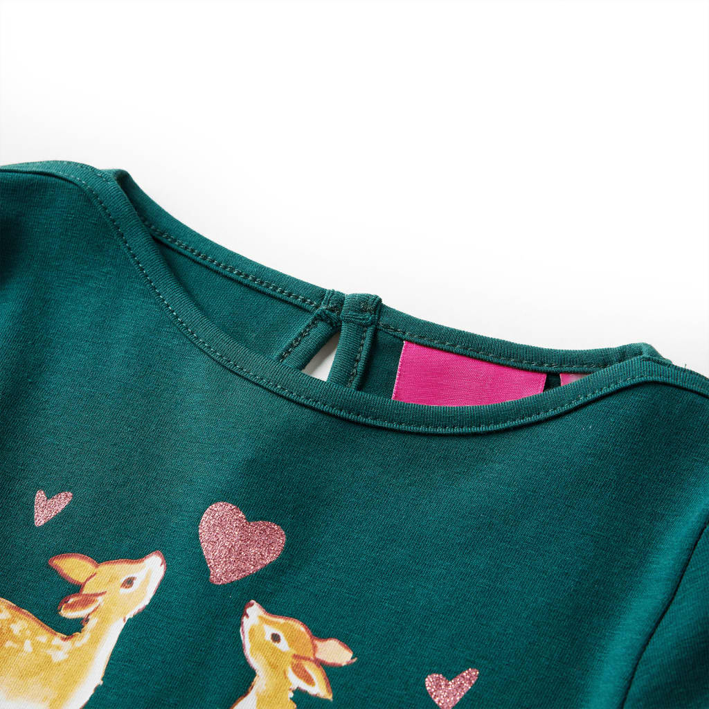 Vidaxl kindershirt met lange mouwen 128 donkergroen