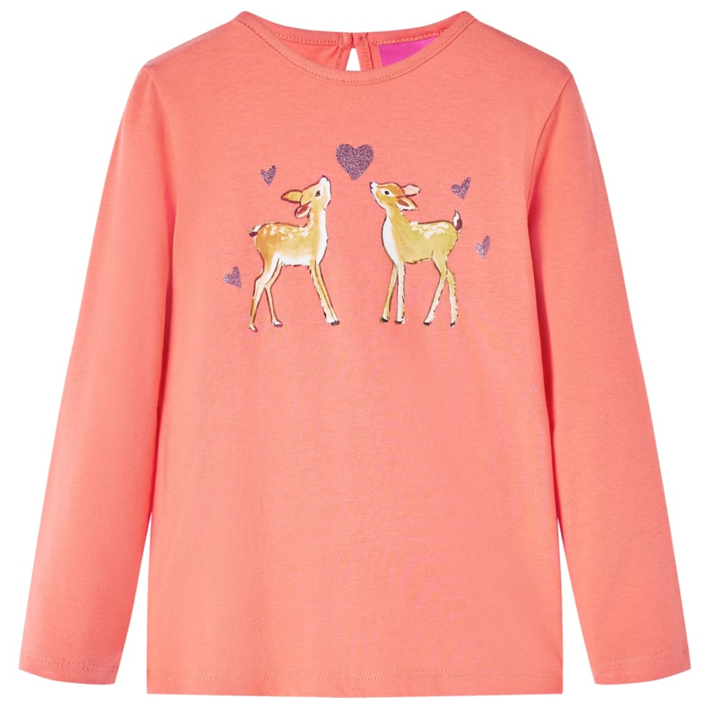 Vidaxl kindershirt met lange mouwen 128 koraalkleurig