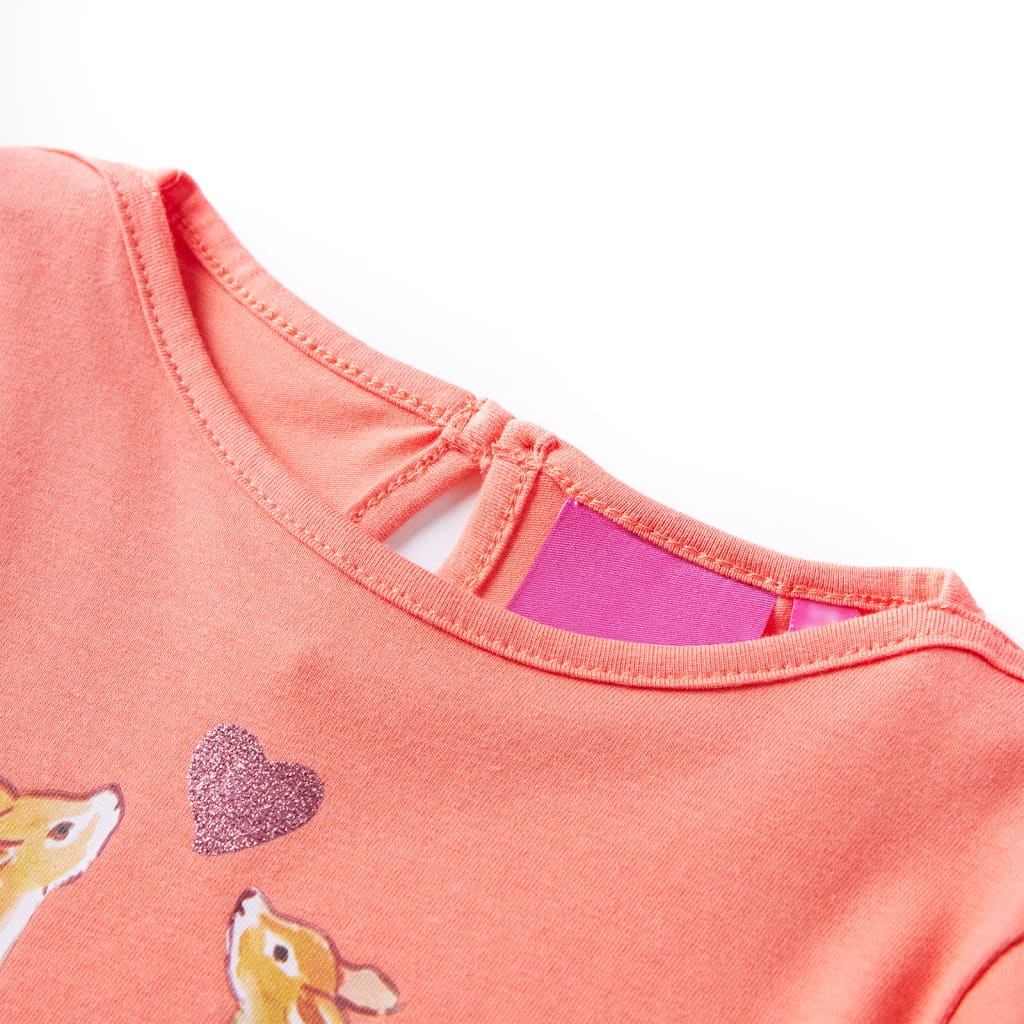 Vidaxl kindershirt met lange mouwen 128 koraalkleurig