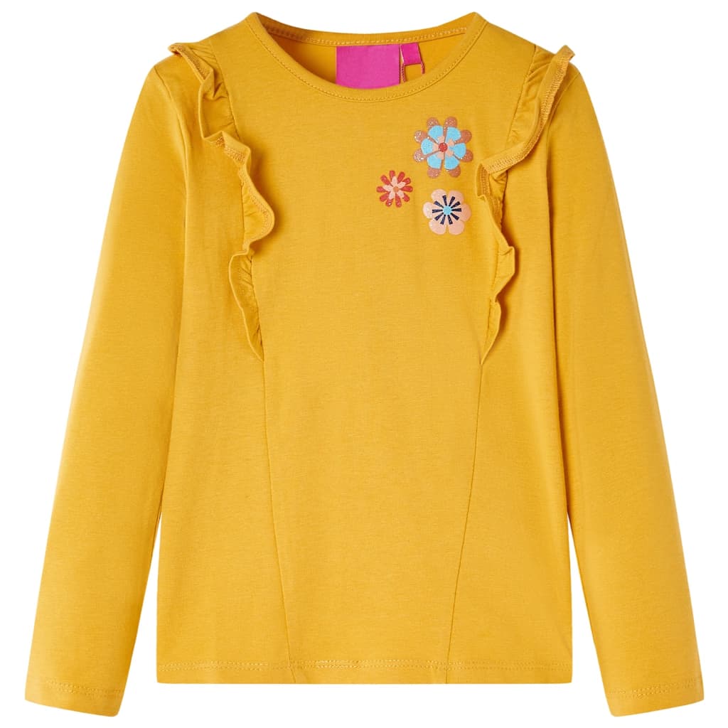 Vidaxl kindershirt met lange mouwen 104 donkerokerkleurig