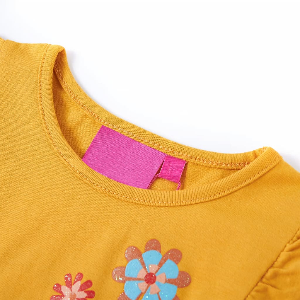 Vidaxl kindershirt met lange mouwen 104 donkerokerkleurig