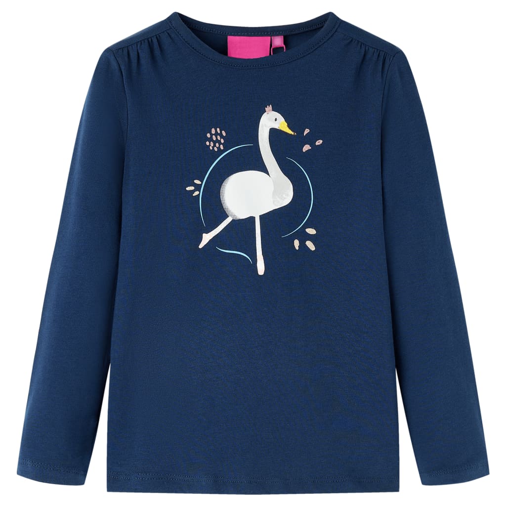 Vidaxl kindershirt met lange mouwen 128 marineblauw