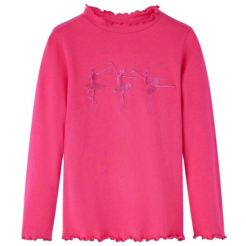 Vidaxl kindershirt met lange mouwen 140 felroze