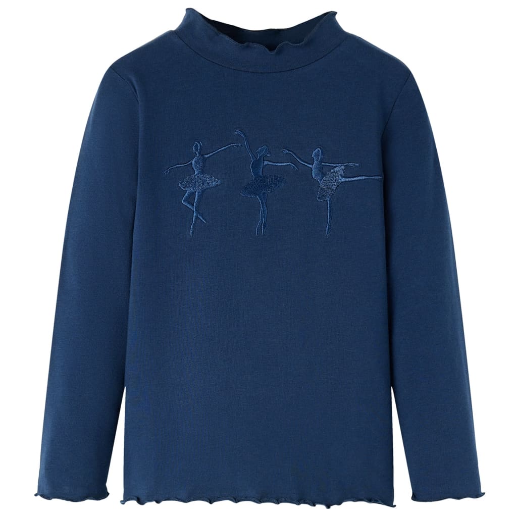 Vidaxl kindershirt lange mouwen 116 marineblauw