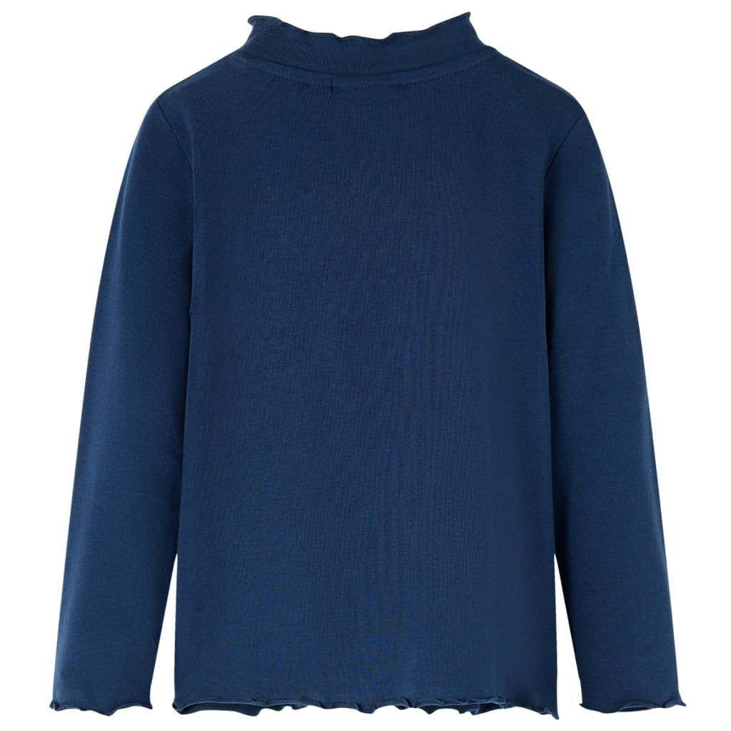 Vidaxl kindershirt lange mouwen 128 marineblauw