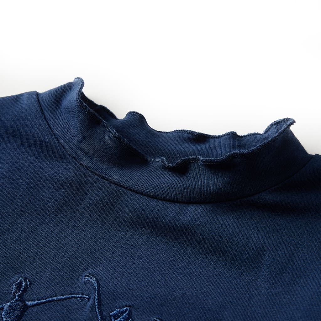 Vidaxl kindershirt lange mouwen 128 marineblauw