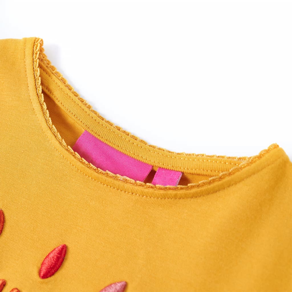Vidaxl kindershirt met lange mouwen 116 donkerokerkleurig