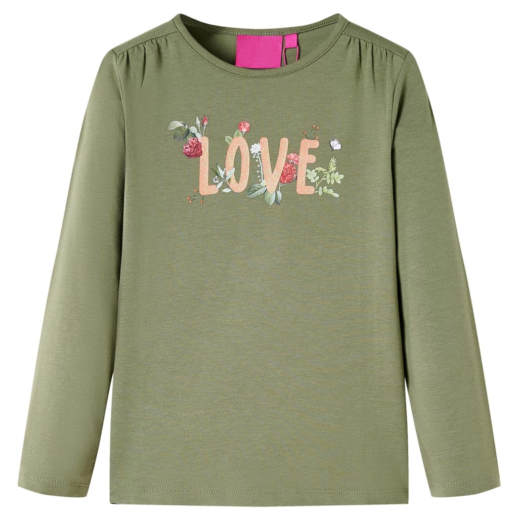 Vidaxl kindershirt met lange mouwen 104 kakikleurig