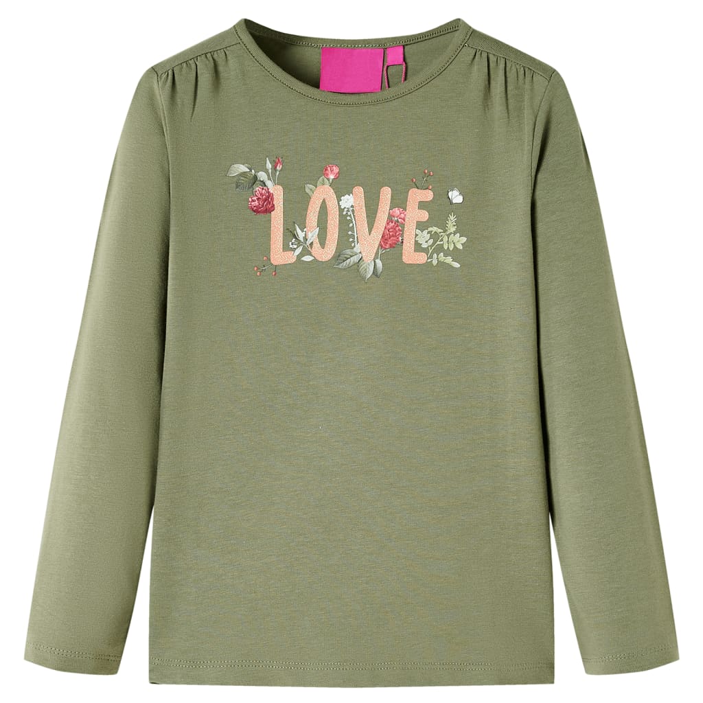 Vidaxl kindershirt met lange mouwen 140 kakikleurig