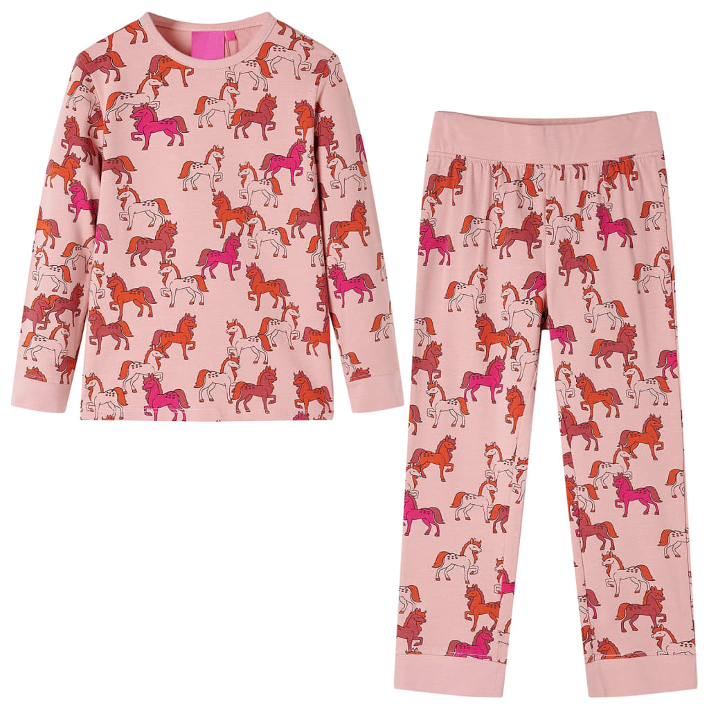 Vidaxl kinderpyjama met lange mouwen 116 lichtroze