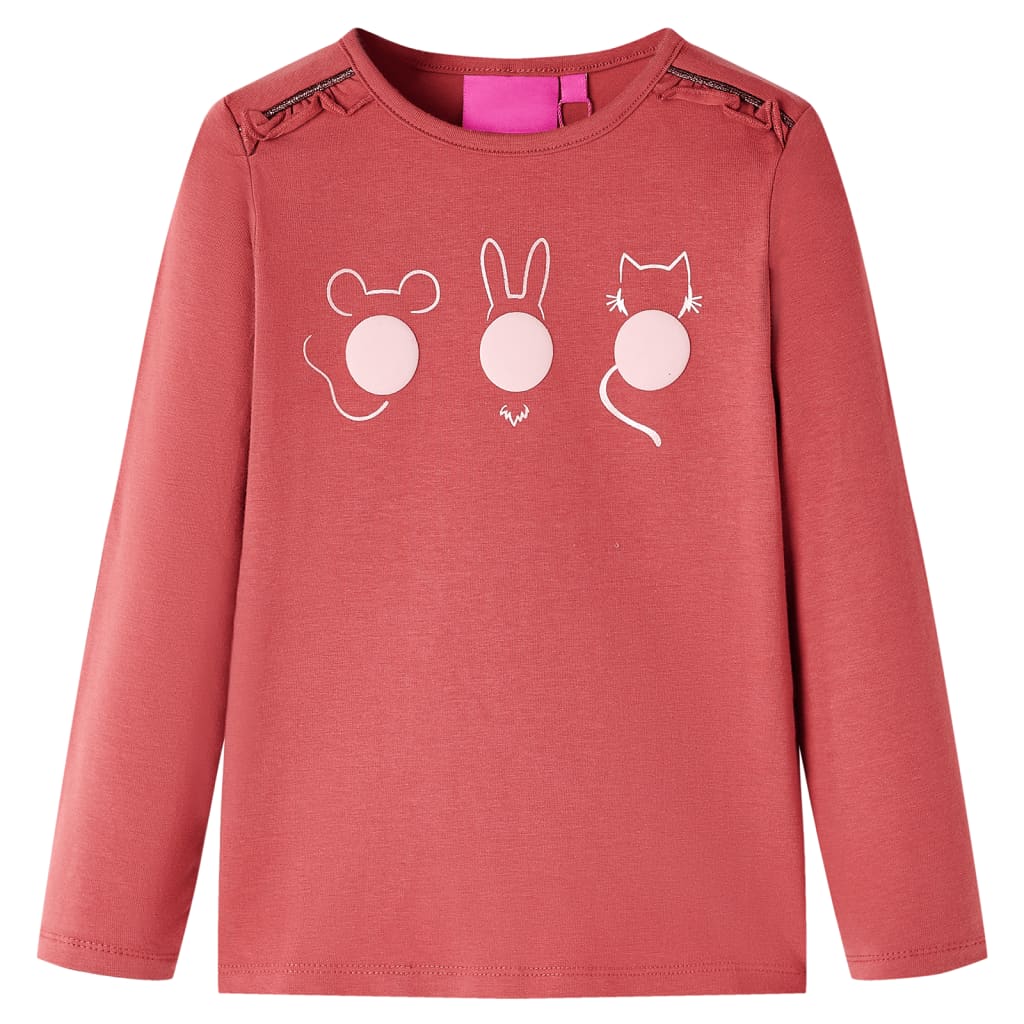 Vidaxl kindershirt met lange mouwen 104 rozebruin