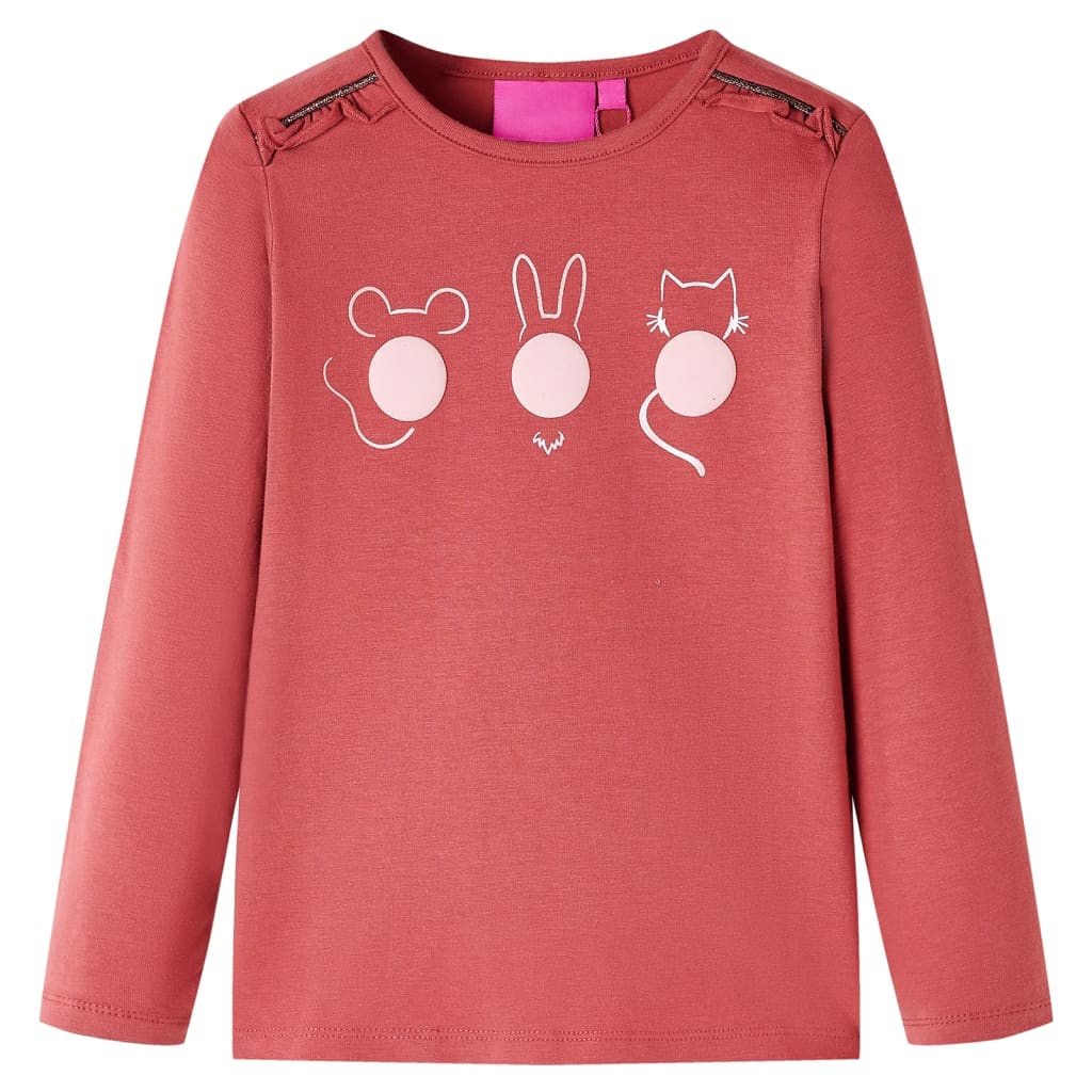 Vidaxl kindershirt met lange mouwen 140 rozebruin