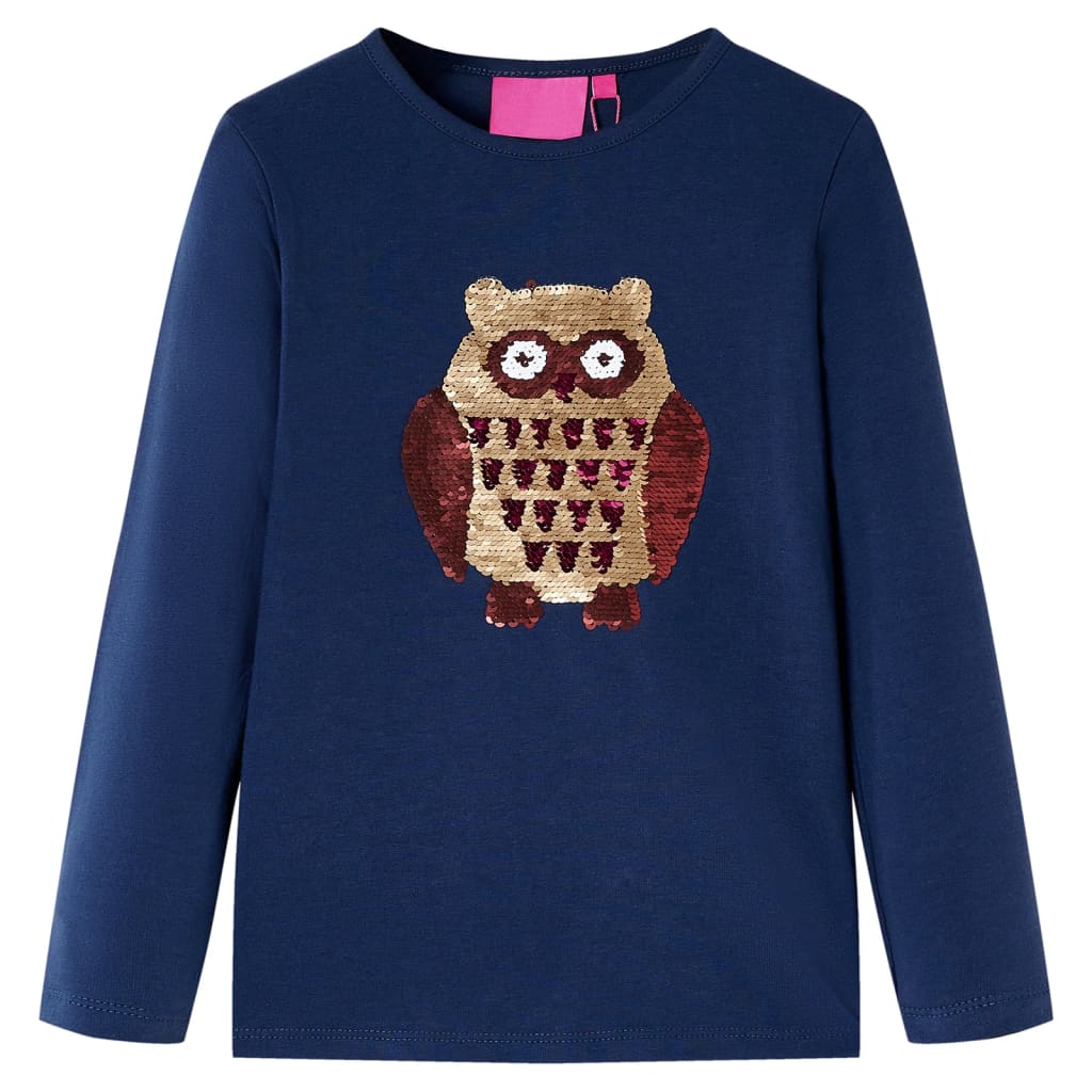 VidaXL Kindershirt met lange mouwen 140 marineblauw