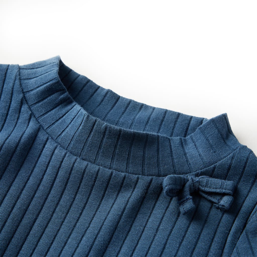 Vidaxl kindershirt met lange mouwen geribd 104 marineblauw