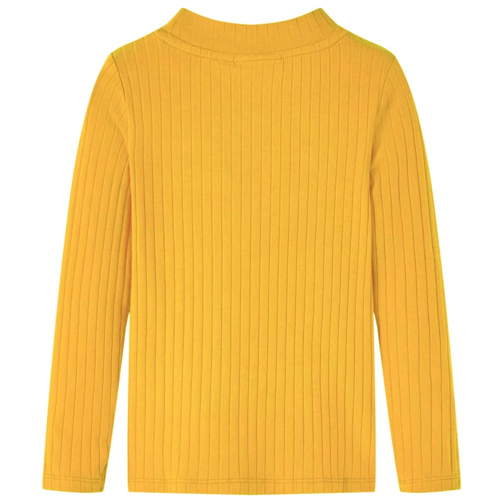 Vidaxl kindershirt met lange mouwen geribd 128 donker okerkleurig