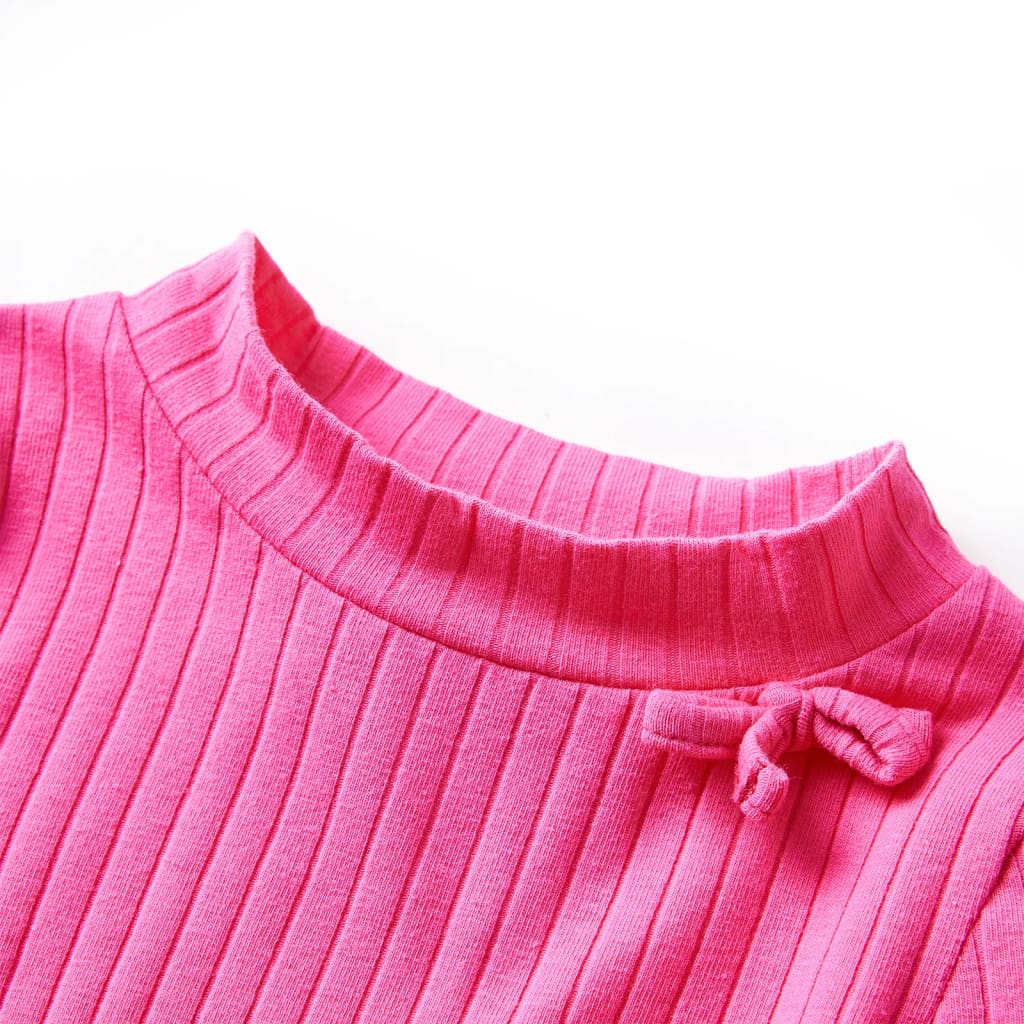 Vidaxl kindershirt met lange mouwen geribd 104 felroze
