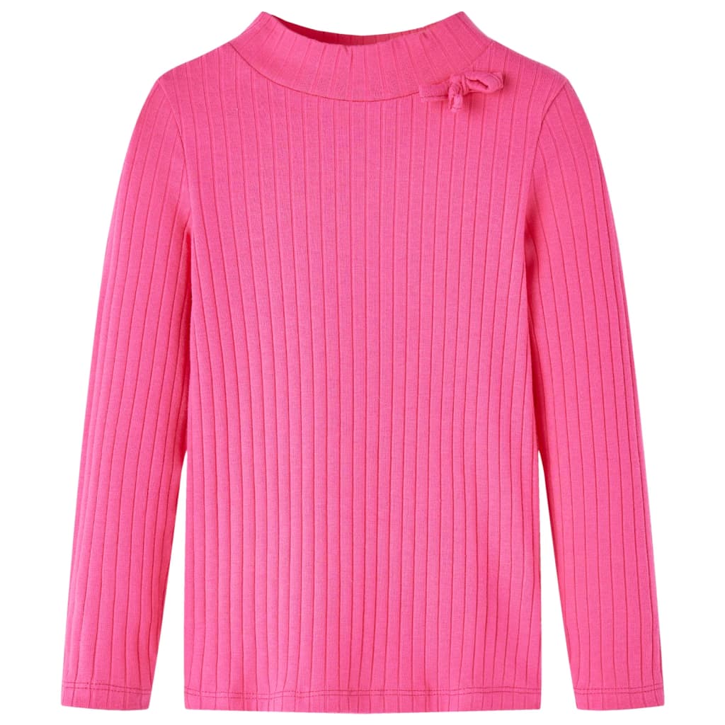Vidaxl kindershirt met lange mouwen geribd 116 felroze