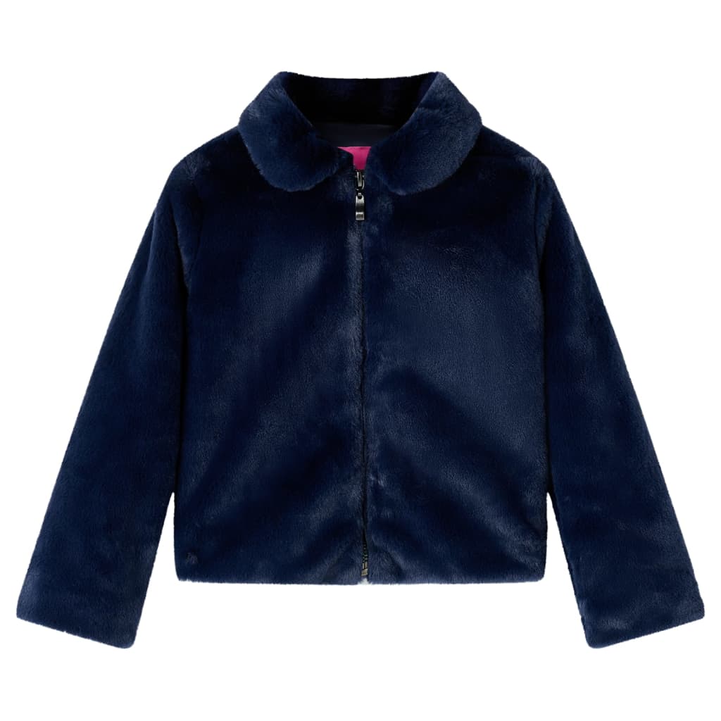 VidaXL Kinderjas 116 kunstjacht marineblauw