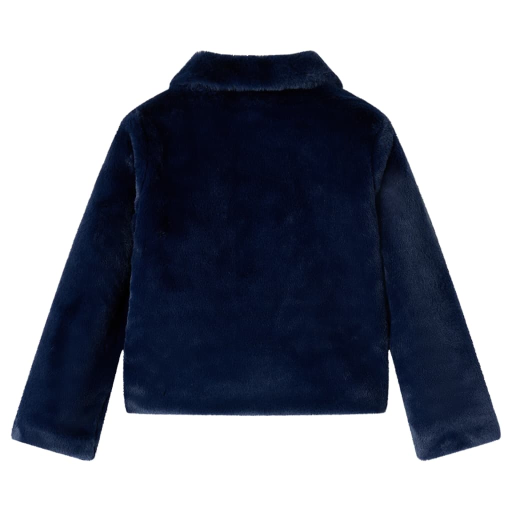 VidaXL Kinderjas 128 kunstjacht marineblauw