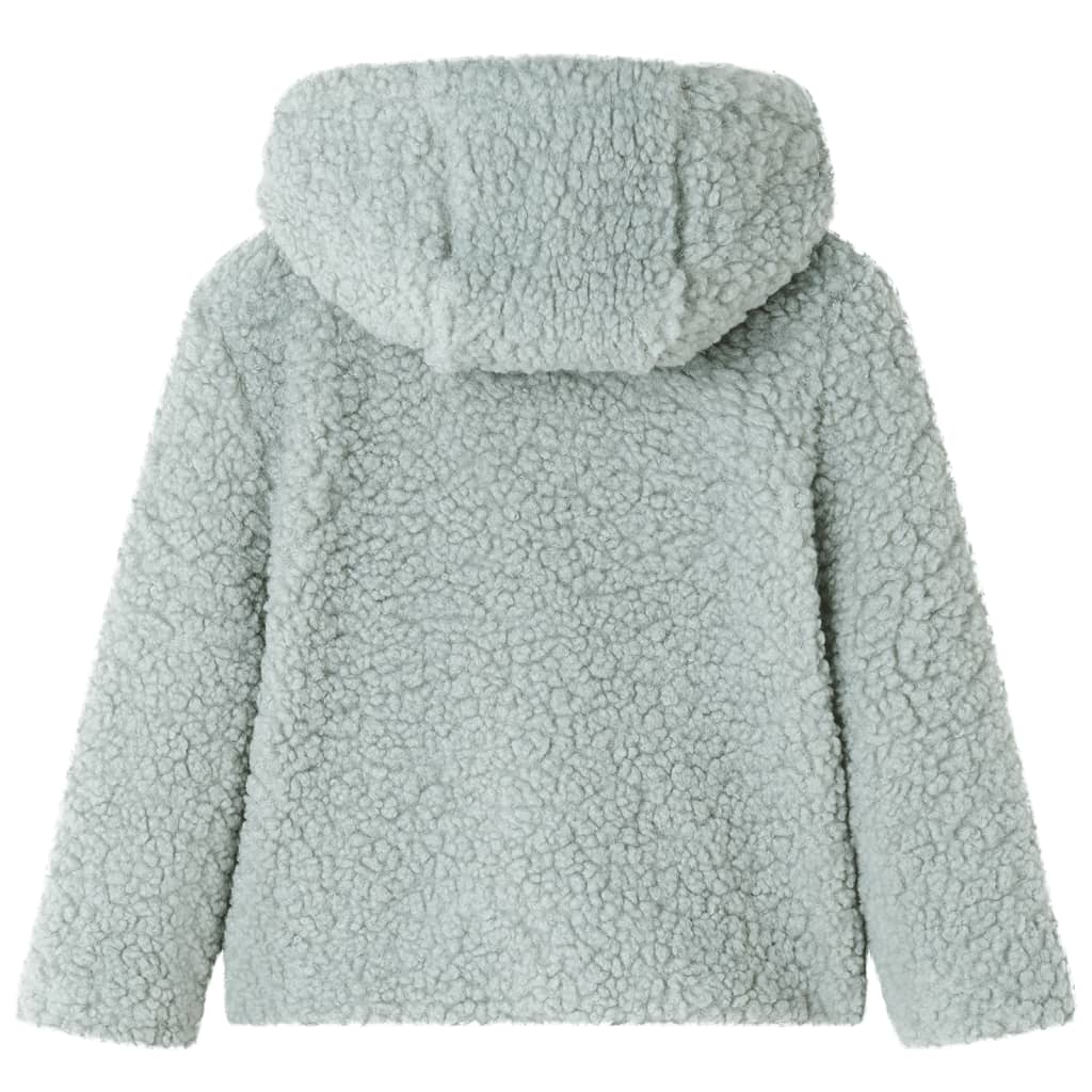 Vidaxl kinderjas met capuchon teddy 104 kunstvacht mintgroen