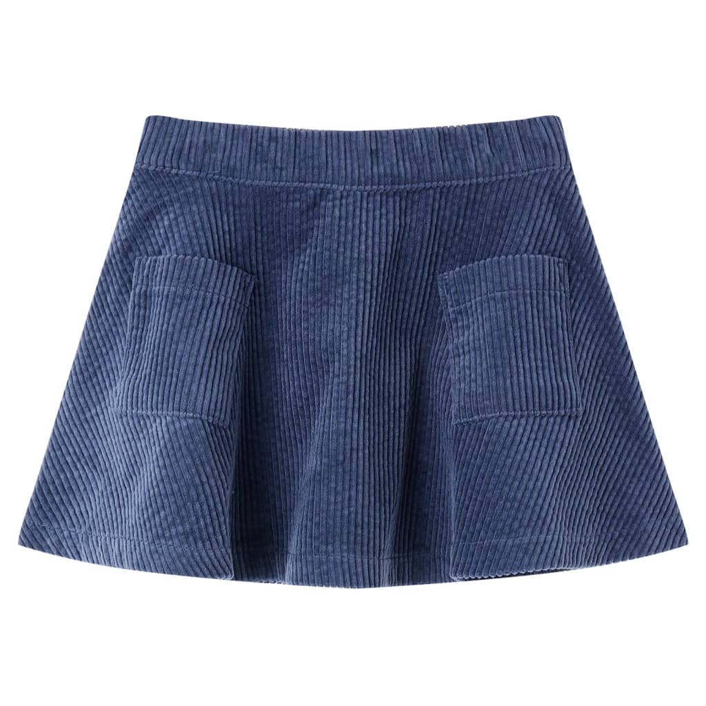 Vidaxl kinderrok met zakken ribfluweel 92 marineblauw