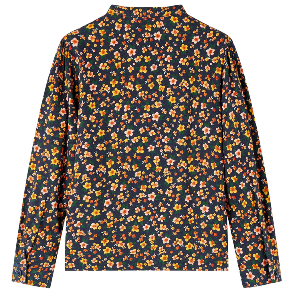 Vidaxl kinderoverhemd met bandkraag 104 marineblauw