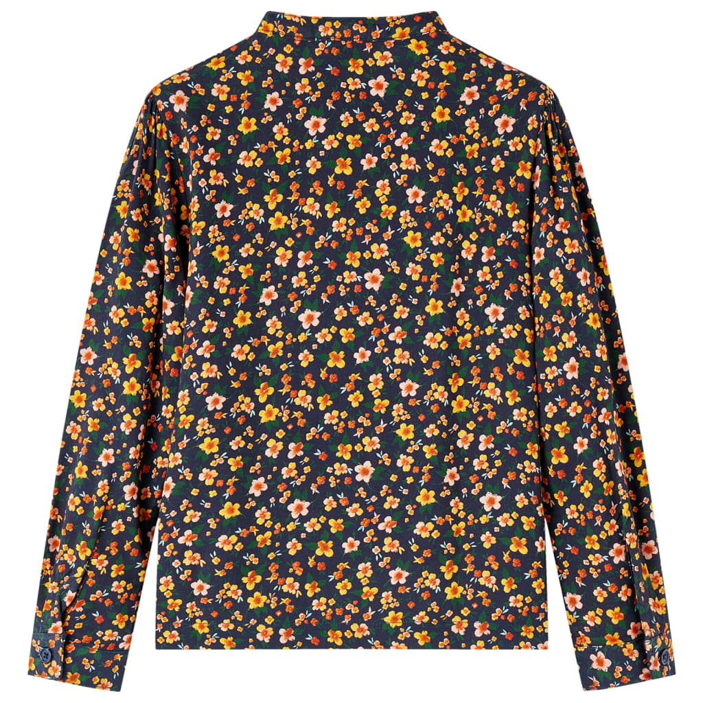 Vidaxl kinderoverhemd met bandkraag 116 marineblauw