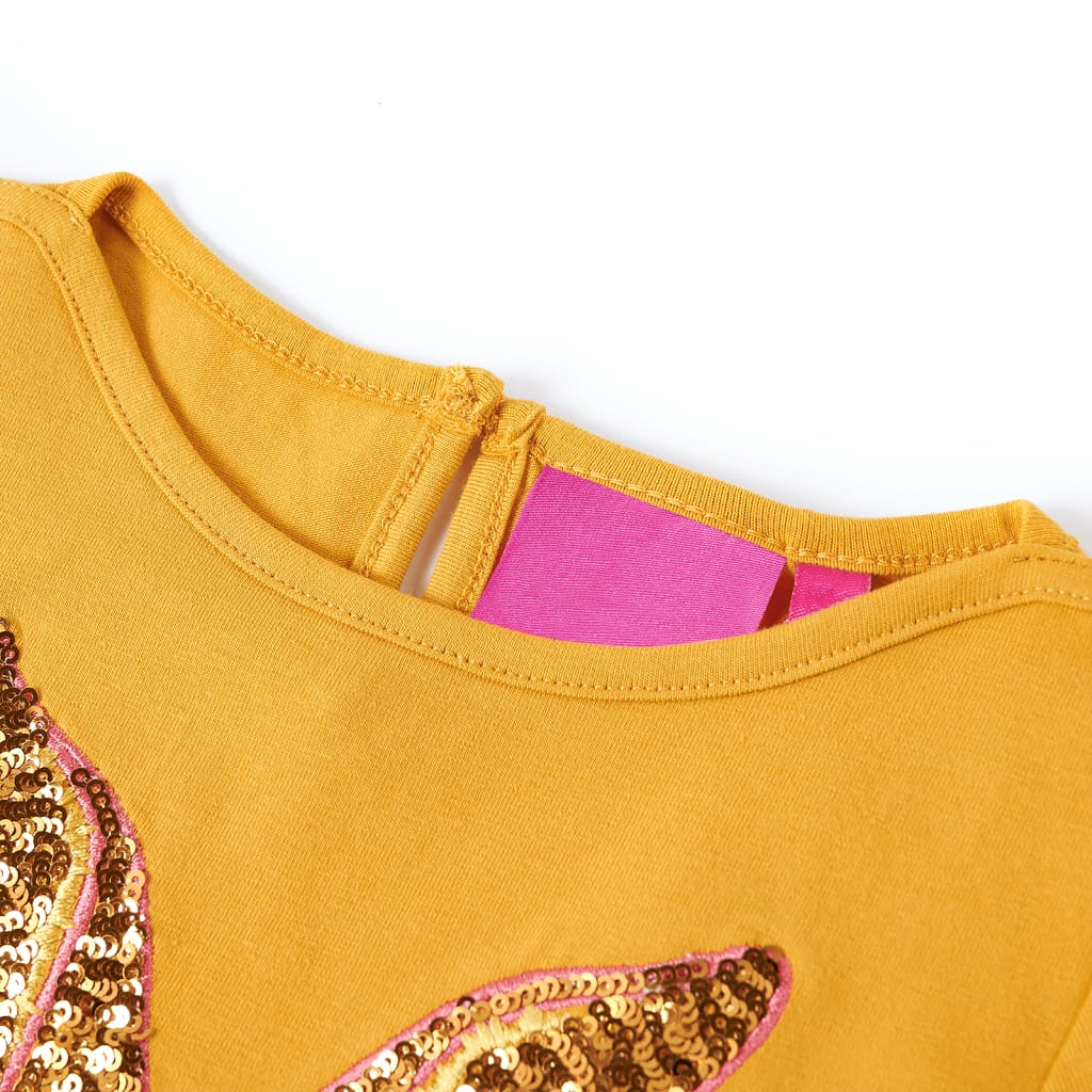 Vidaxl kindershirt met lange mouwen 92 okerkleurig
