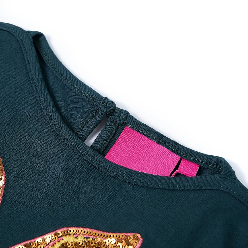 Vidaxl kindershirt met lange mouwen 92 donkergroen