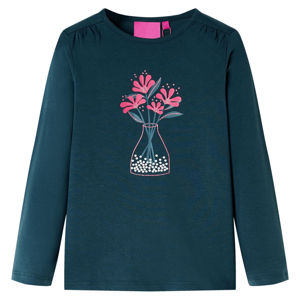 Vidaxl kindershirt met lange mouwen 116 donkergroen
