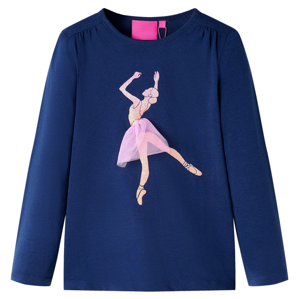 Vidaxl kindershirt met lange mouwen 116 marineblauw