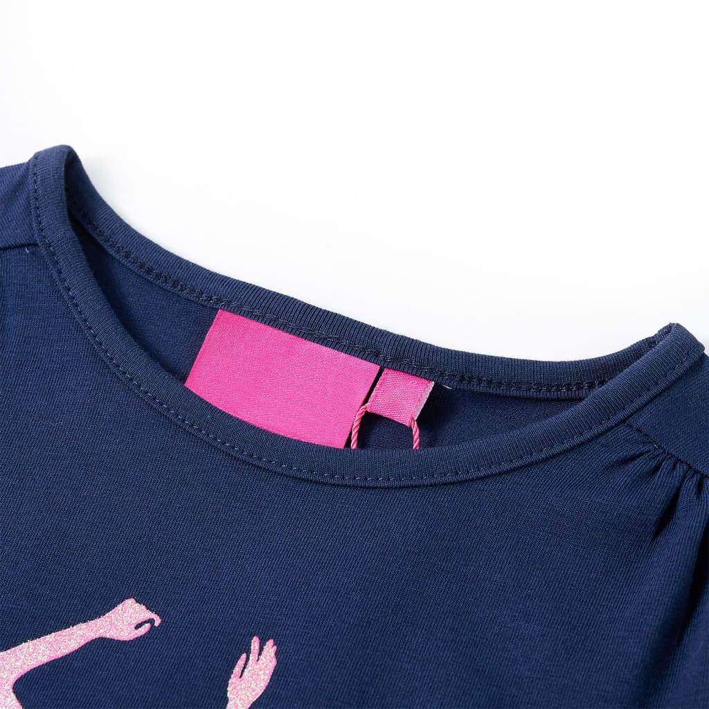Vidaxl kindershirt met lange mouwen 128 marineblauw