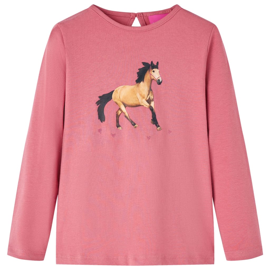 Vidaxl kindershirt met lange mouwen 128 oudroze