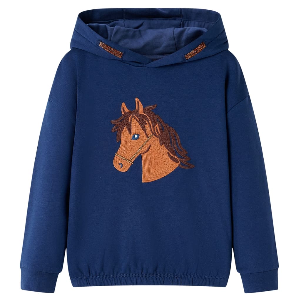 Vidaxl kindertrui met capuchon 104 marineblauw