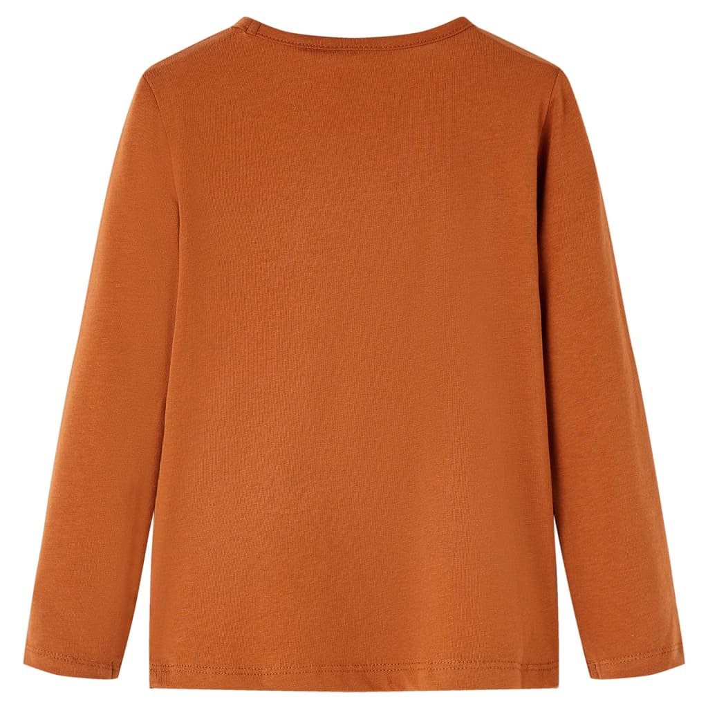 Vidaxl kindershirt met lange mouwen 104 cognackleurig
