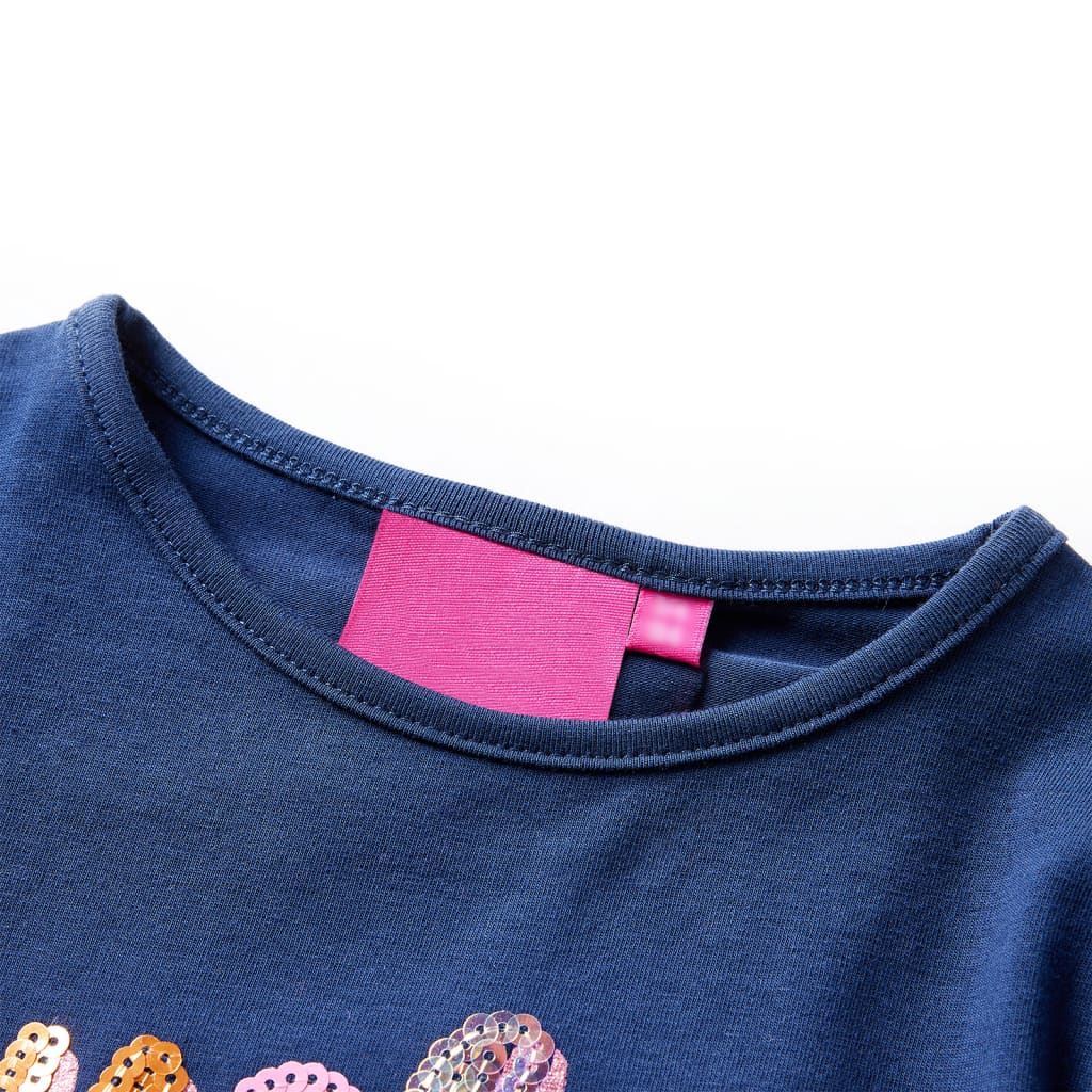 Vidaxl kindershirt met lange mouwen 104 marineblauw