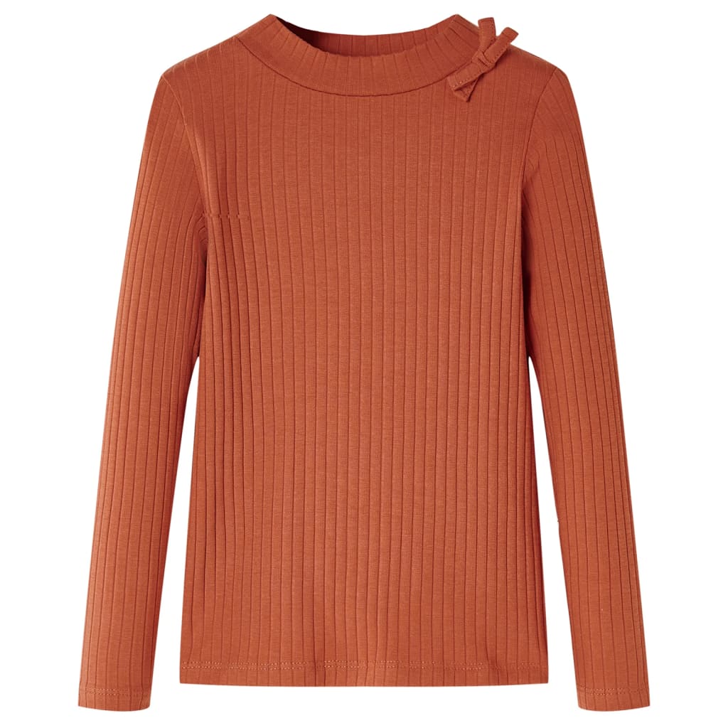 Vidaxl kindershirt met lange mouwen 92 cognackleurig