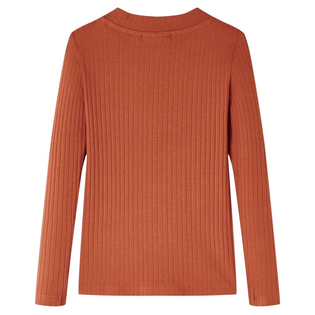 Vidaxl kindershirt met lange mouwen 92 cognackleurig