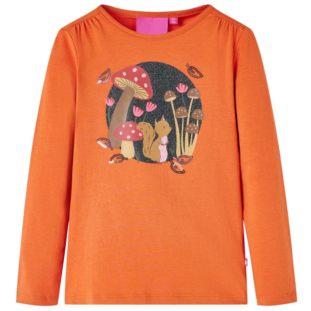 Vidaxl kindershirt met lange mouwen 92 oranjebruin
