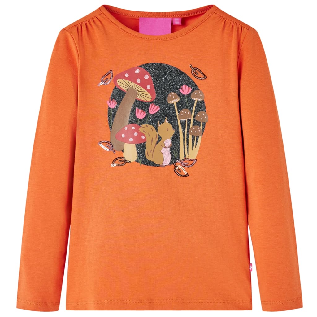 Vidaxl kindershirt met lange mouwen 104 oranjebruin