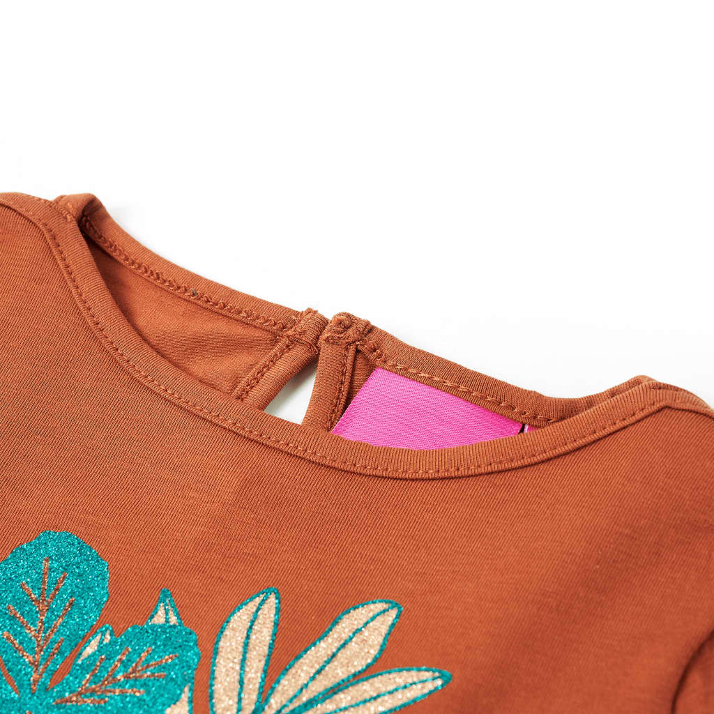 Vidaxl kindershirt met lange mouwen 140 cognackleurig