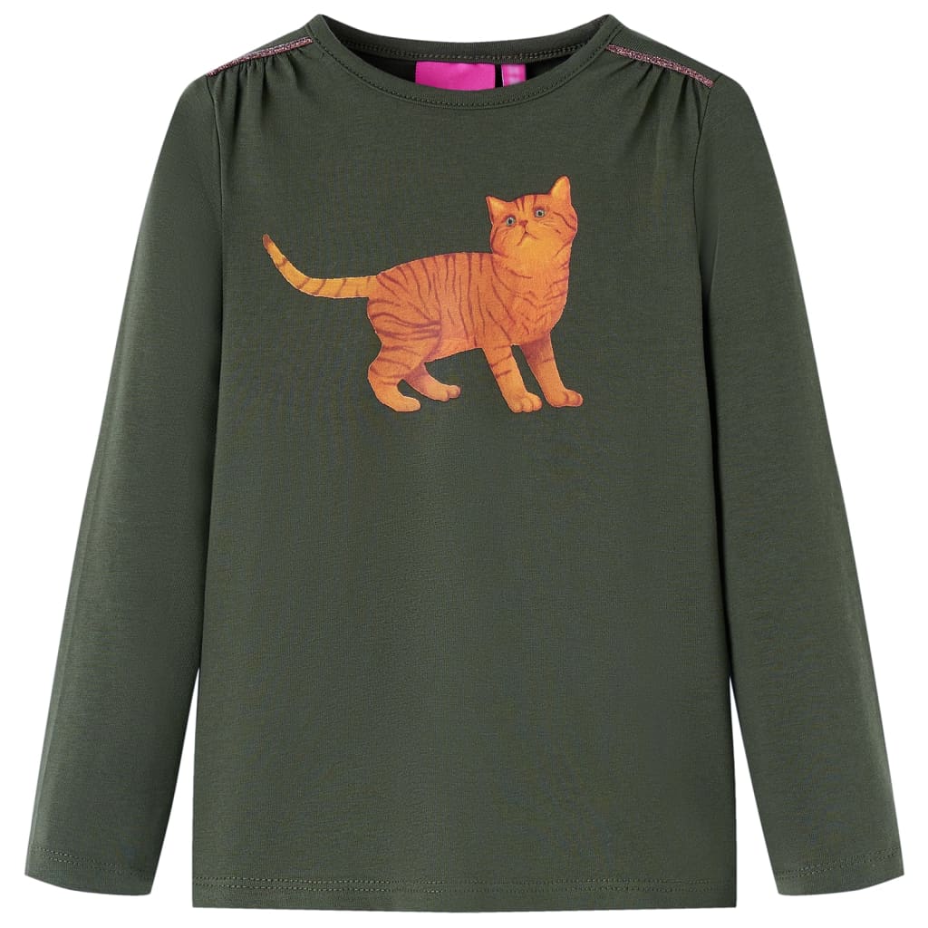 Vidaxl kindershirt met lange mouwen 92 kakikleurig