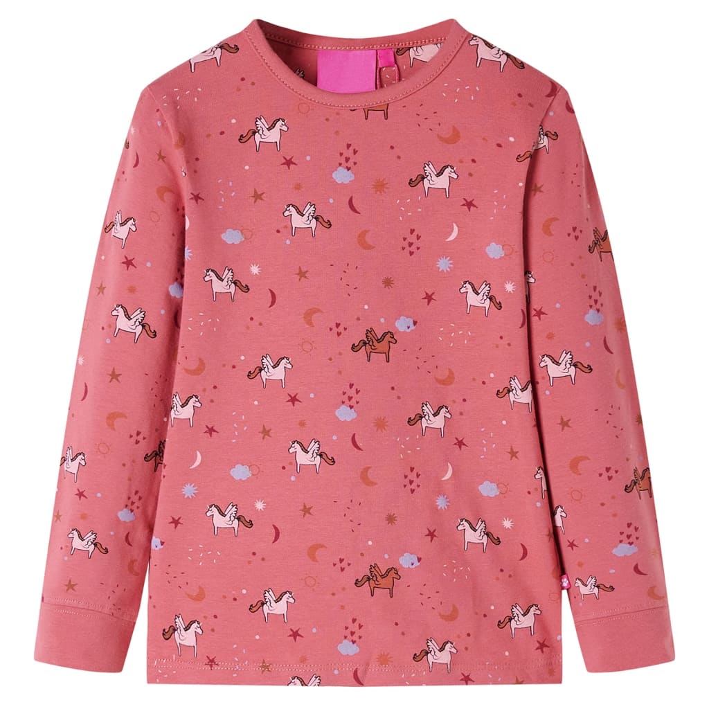 Vidaxl kinderpyjama met lange mouwen 128 oudroze