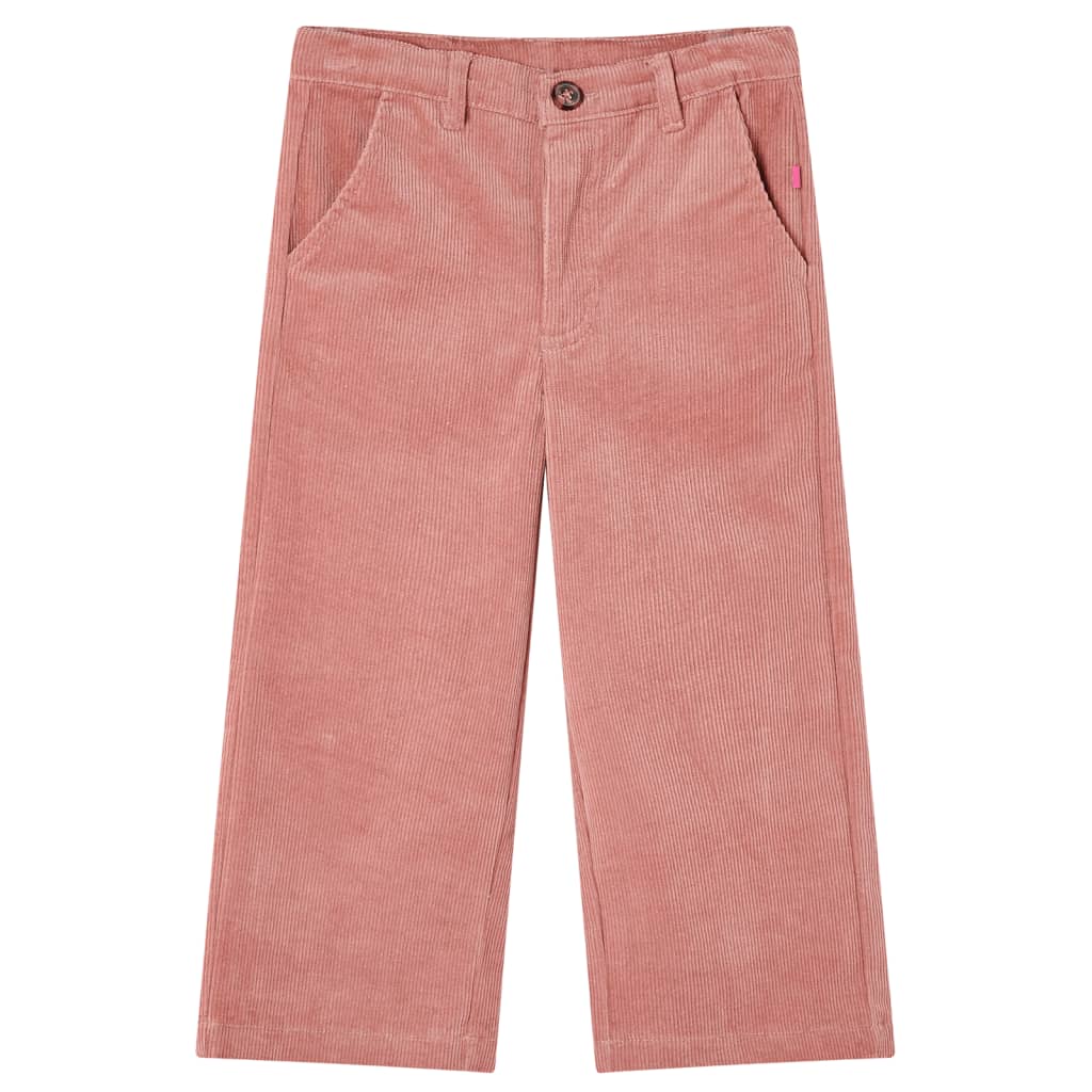 Vidaxl kinderbroek 140 ribfluweel oudroze