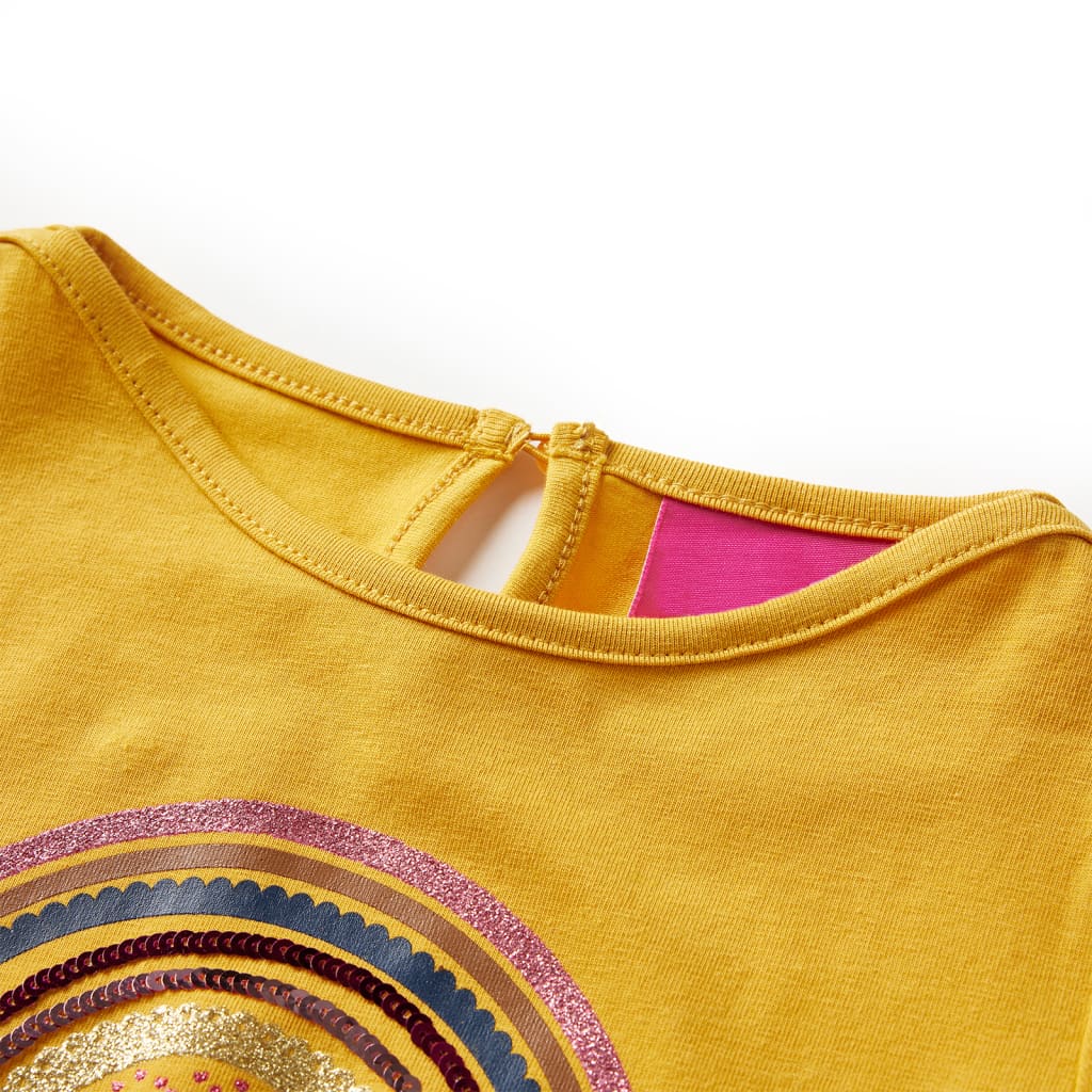 Vidaxl kindershirt met lange mouwen 128 okerkleurig