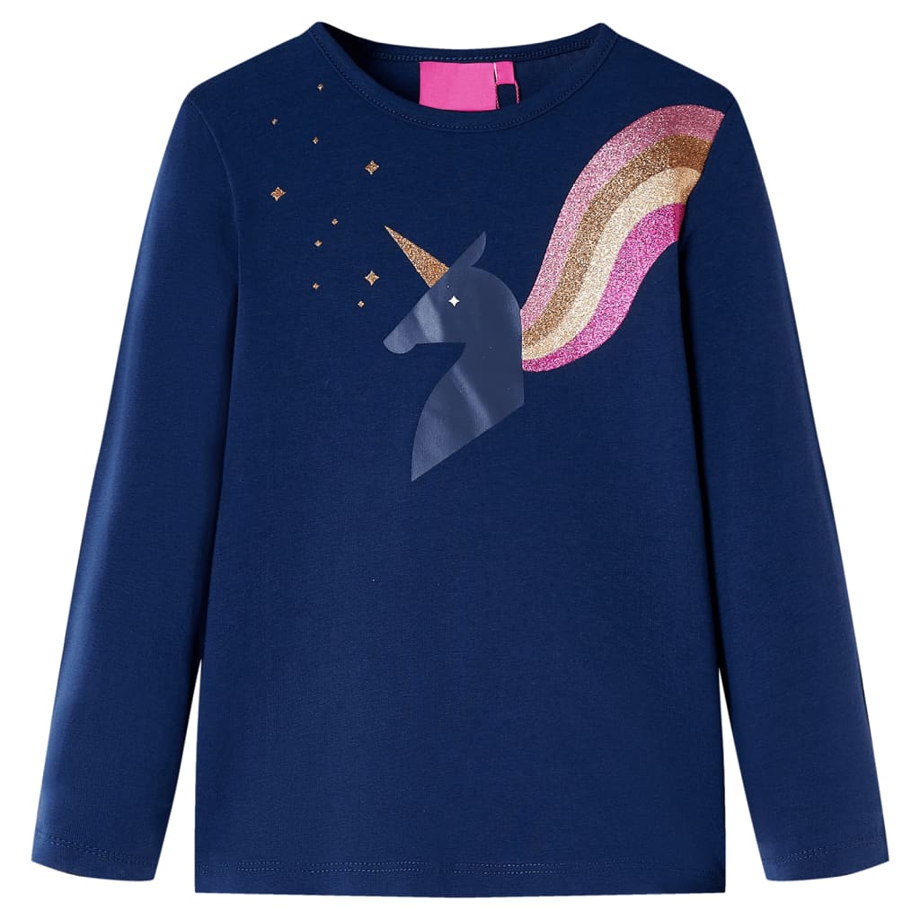 Vidaxl kindershirt met lange mouwen 116 marineblauw