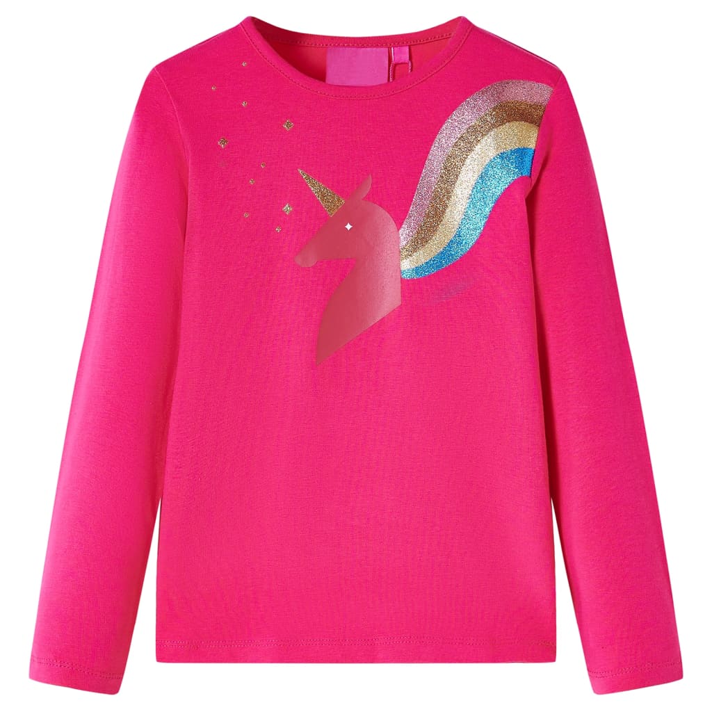 Vidaxl kindershirt met lange mouwen 128 felroze