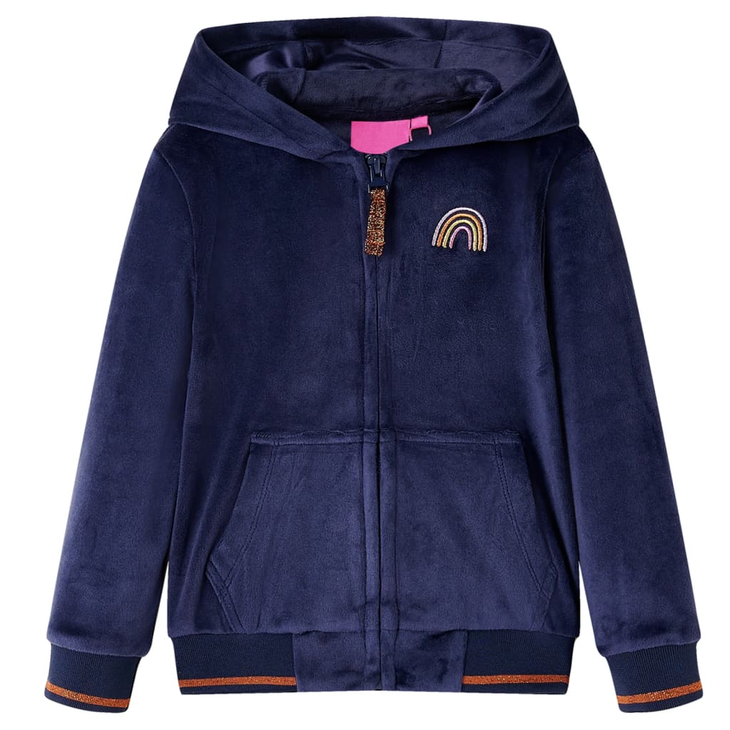 Vidaxl kinderjas met capuchon 92 marineblauw
