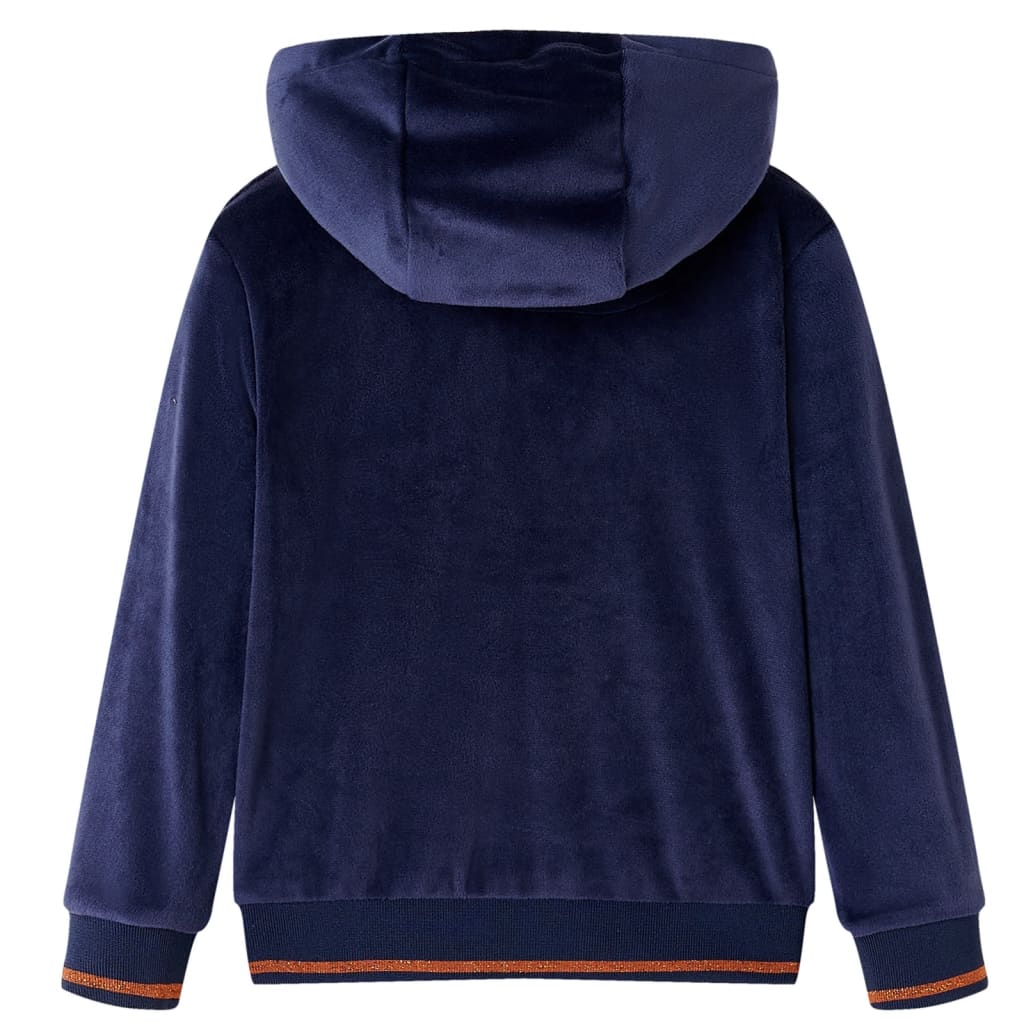 Vidaxl kinderjas met capuchon 128 marineblauw