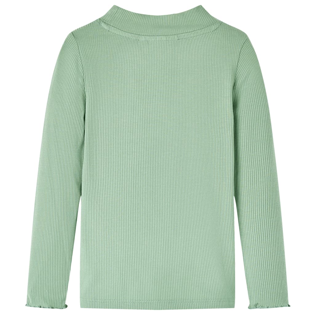 Vidaxl kindershirt met lange mouwen lage col 128 donkermintkleurig